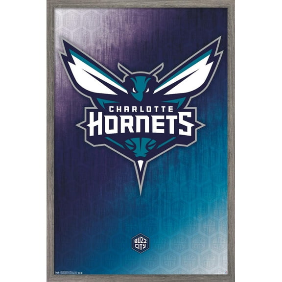 NBA Charlotte Hornets - Logo 14 Wall Poster, 22.375" x 34", Framed
