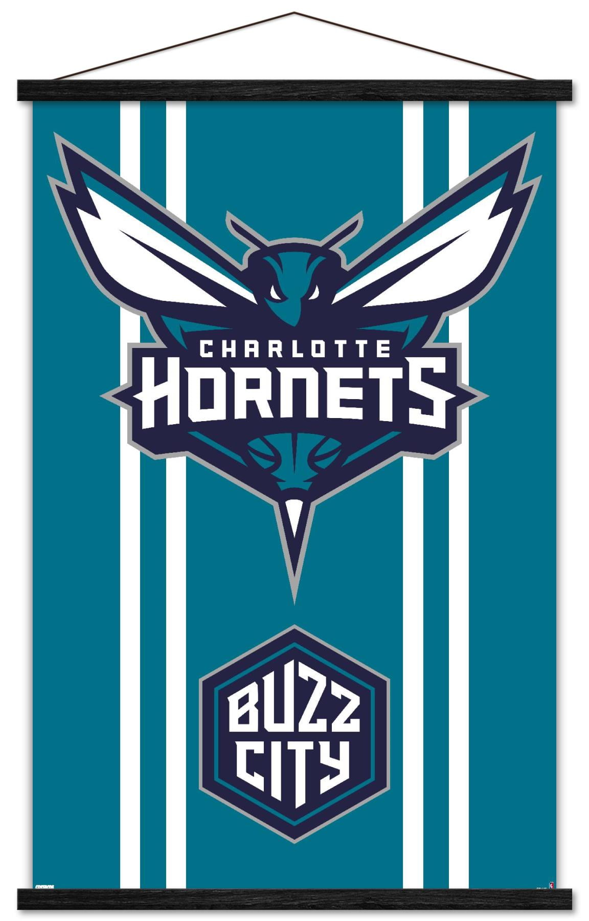NBA Charlotte Hornets - Logo 20 Wall Poster, 14.725 x 22.375, Framed 