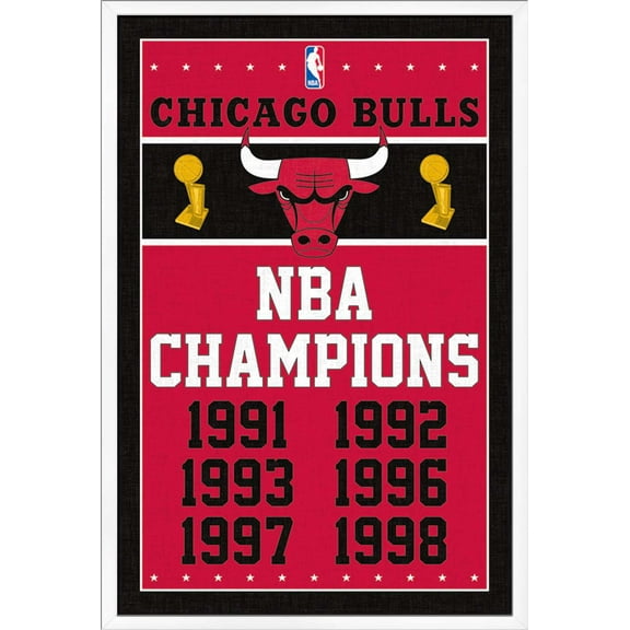 NBA Chicago Bulls - Champions 13 Wall Poster, 22.375" x 34", Framed