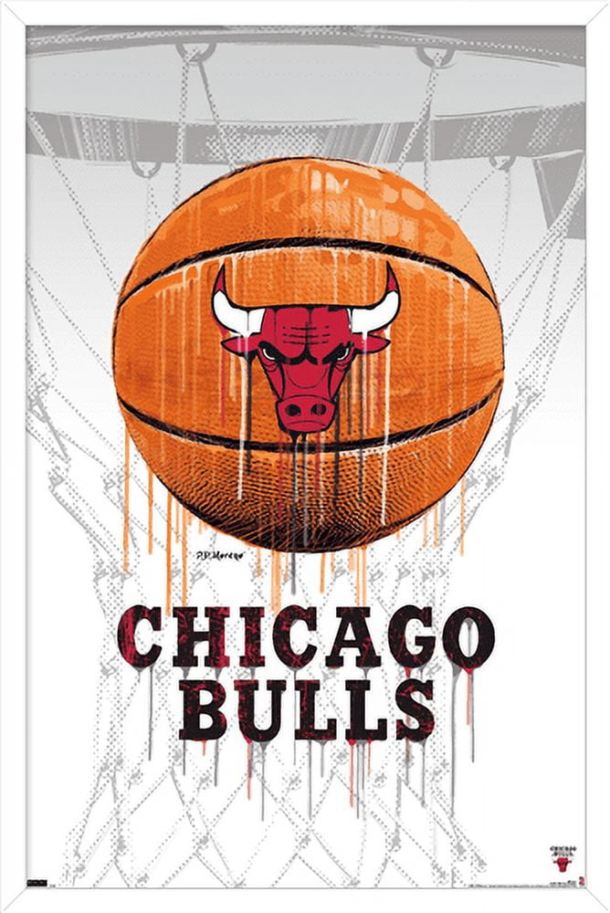 NBA Chicago Bulls - Drip Basketball 21 Wall Poster, 14.725" x 22.375", Framed