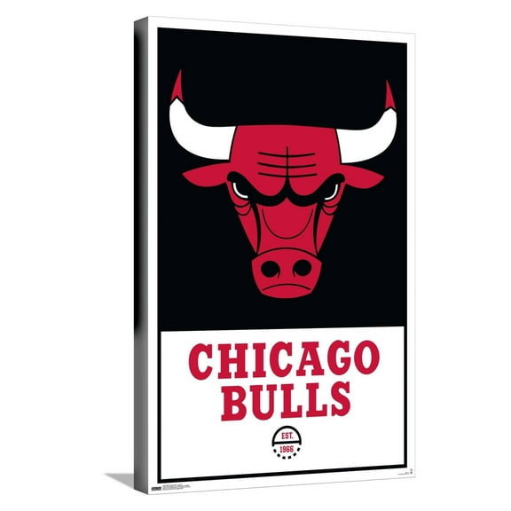 NBA Chicago Bulls - Logo 21 Canvas Wall Poster, 14.725" x 22.375"