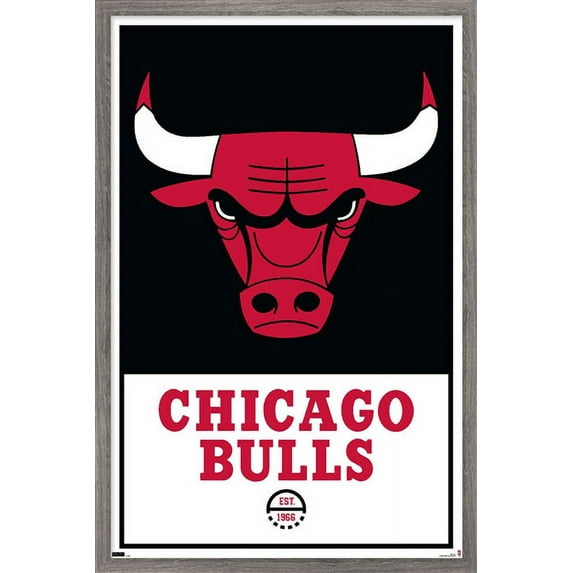 NBA Chicago Bulls - Logo 21 Wall Poster, 14.725" x 22.375", Framed