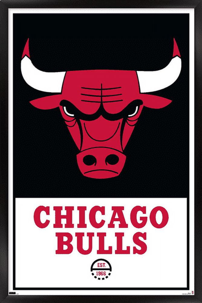 NBA Chicago Bulls - Logo 21 Wall Poster, 22.375 x 34, Framed 