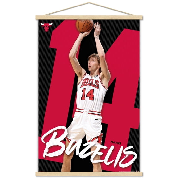 NBA Chicago Bulls - Matas Buzelis 25 Wall Poster with Magnetic Frame, 22.375" x 34"