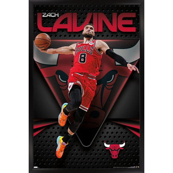 NBA Chicago Bulls - Zach LaVine 23 Wall Poster, 22.375" x 34" Framed