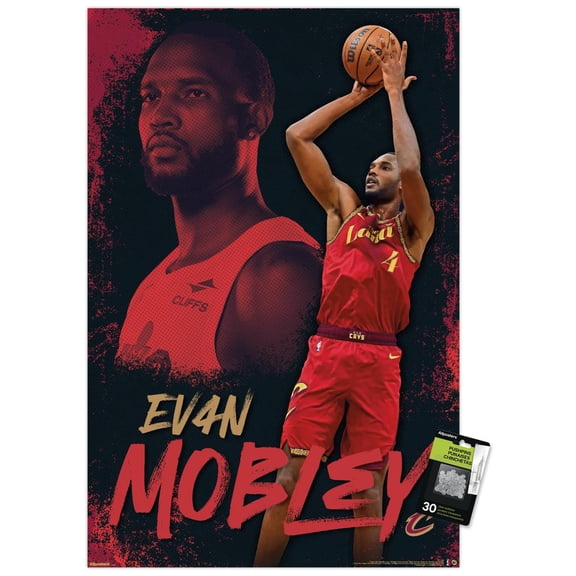 NBA Cleveland Cavaliers - Evan Mobley 25 Wall Poster with Push Pins, 22.375" x 34"