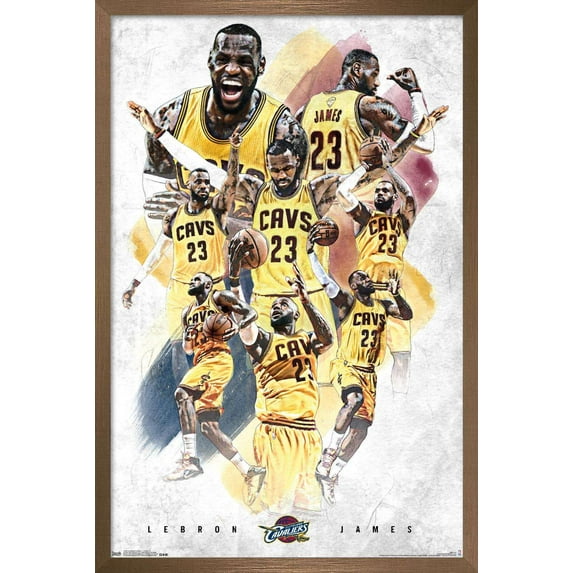 NBA Cleveland Cavaliers - Lebron James 15 Wall Poster, 22.375" x 34", Framed