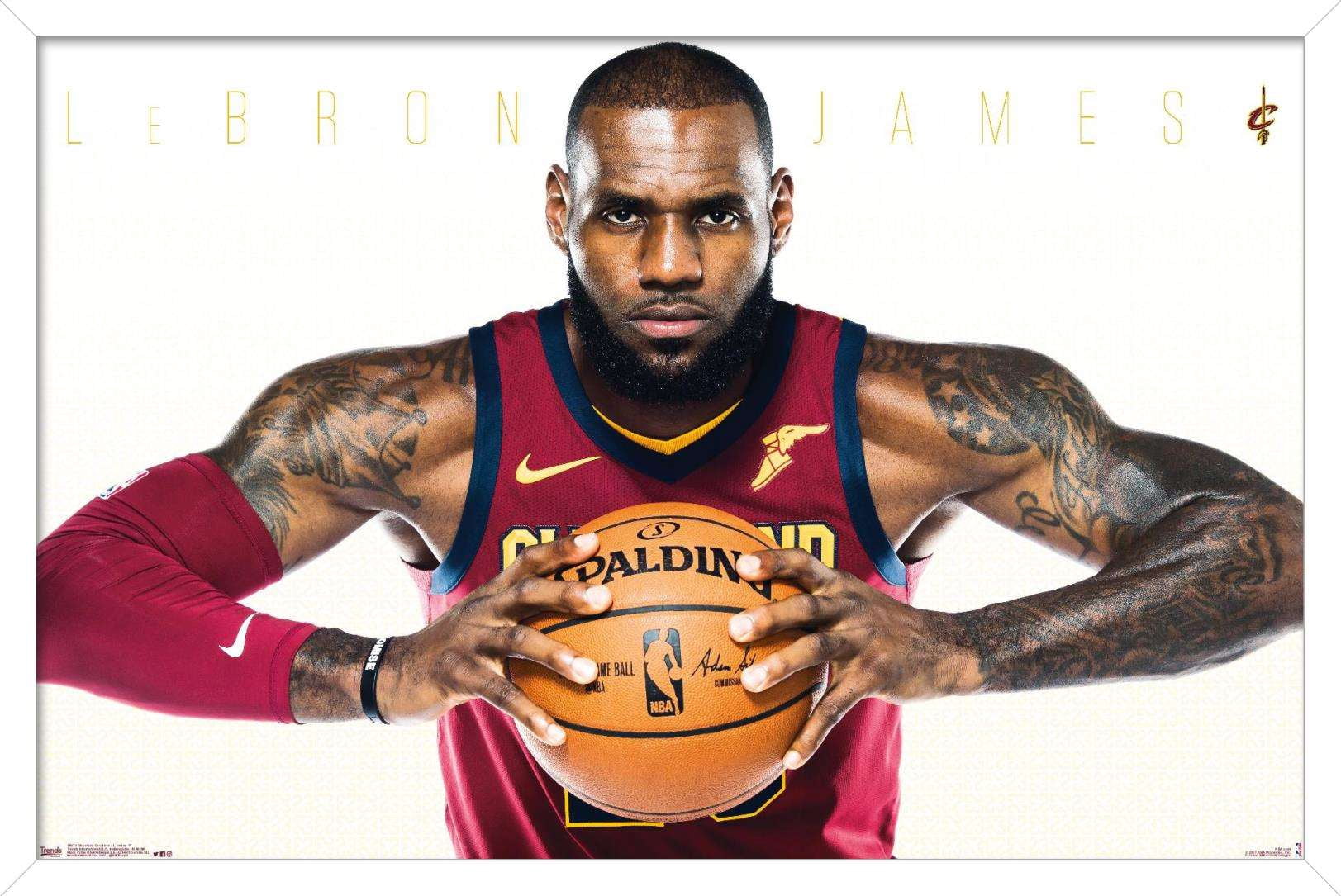 NBA Cleveland Cavaliers - Lebron James 17 Wall Poster, 14.725" x 22.375", Framed