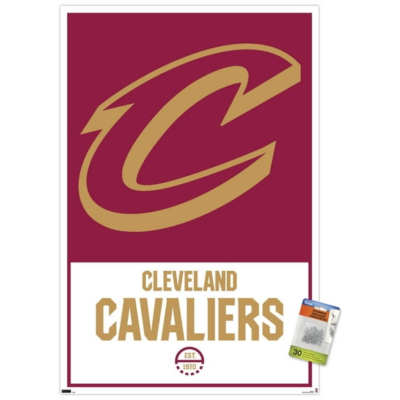 NBA Cleveland Cavaliers - Logo 21 Wall Poster with Pushpins, 22.375" x 34"