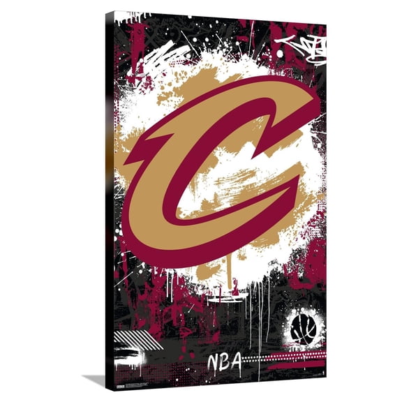 NBA Cleveland Cavaliers - Maximalist Logo 23 Canvas Wall Poster, 22.375" x 34"