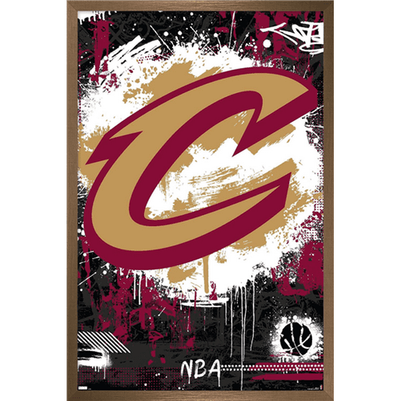NBA Cleveland Cavaliers - Maximalist Logo 23 Wall Poster, 22.375" x 34" Framed