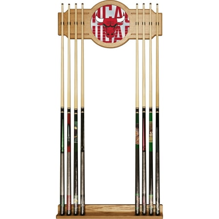 Phoenix Suns NBA Fade Stained Wood Cue Rack with Mirror - Orange, White, Black