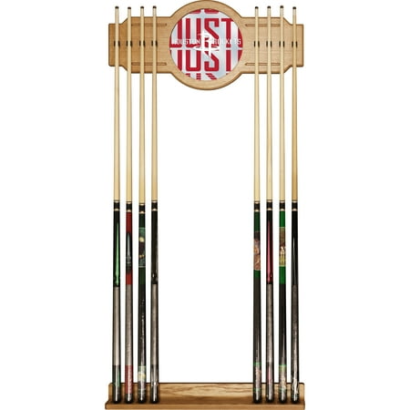 Houston Rockets NBA City Stained Wood Cue Rack with Mirror - Red, White