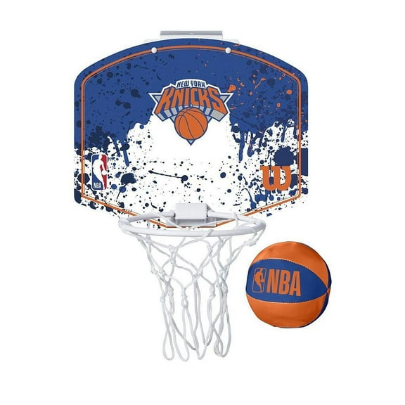 Wilson NBA New York Knicks Mini Hoop Basketball Net + Ball Set