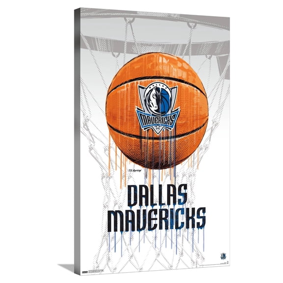NBA Dallas Mavericks - Drip Basketball 21 Canvas Wall Poster, 22.375" x 34"