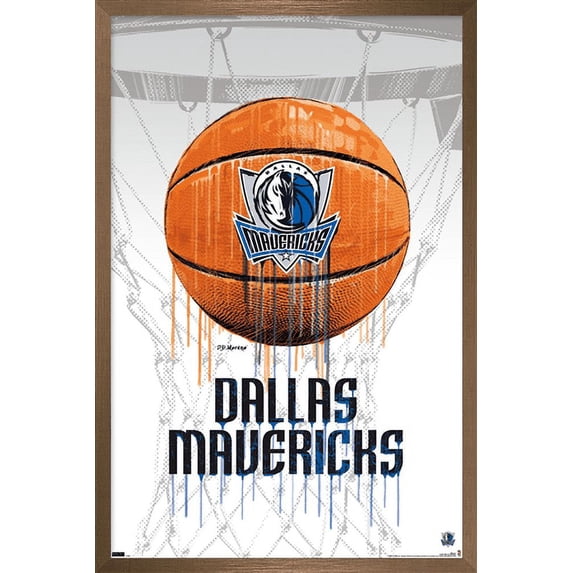 NBA Dallas Mavericks - Drip Basketball 21 Wall Poster, 22.375" x 34", Framed