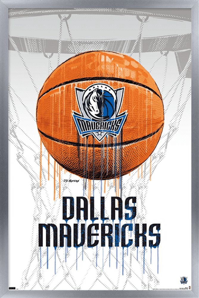 NBA Dallas Mavericks - Drip Basketball 21 Wall Poster, 22.375" x 34", Framed