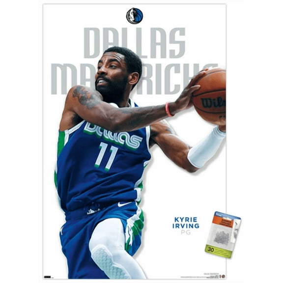 NBA Dallas Mavericks - Kyrie Irving Feature Series 23 Wall Poster with Push Pins, 22.375" x 34"