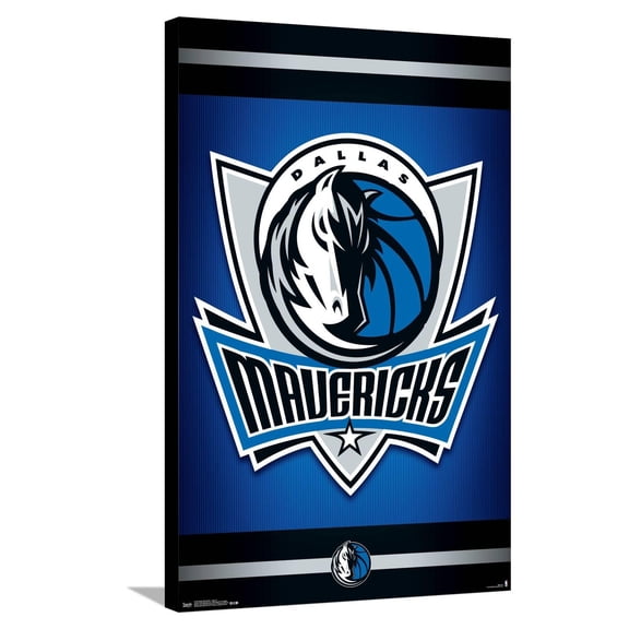 NBA Dallas Mavericks - Logo 14 Canvas Wall Poster, 22.375" x 34"