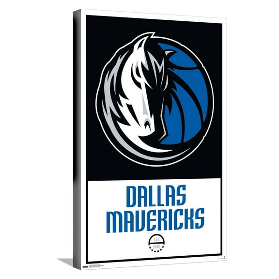 NBA Dallas Mavericks - Logo 21 Canvas Wall Poster, 14.725" x 22.375"