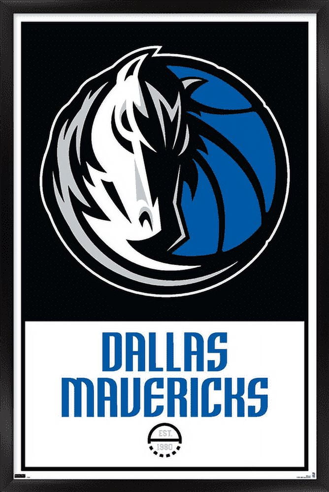 NBA Dallas Mavericks - Logo 21 Wall Poster, 14.725" x 22.375", Framed