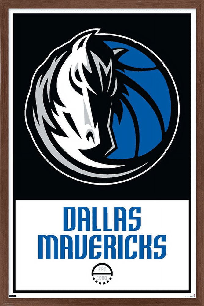 NBA Dallas Mavericks - Logo 21 Wall Poster, 14.725" x 22.375", Framed