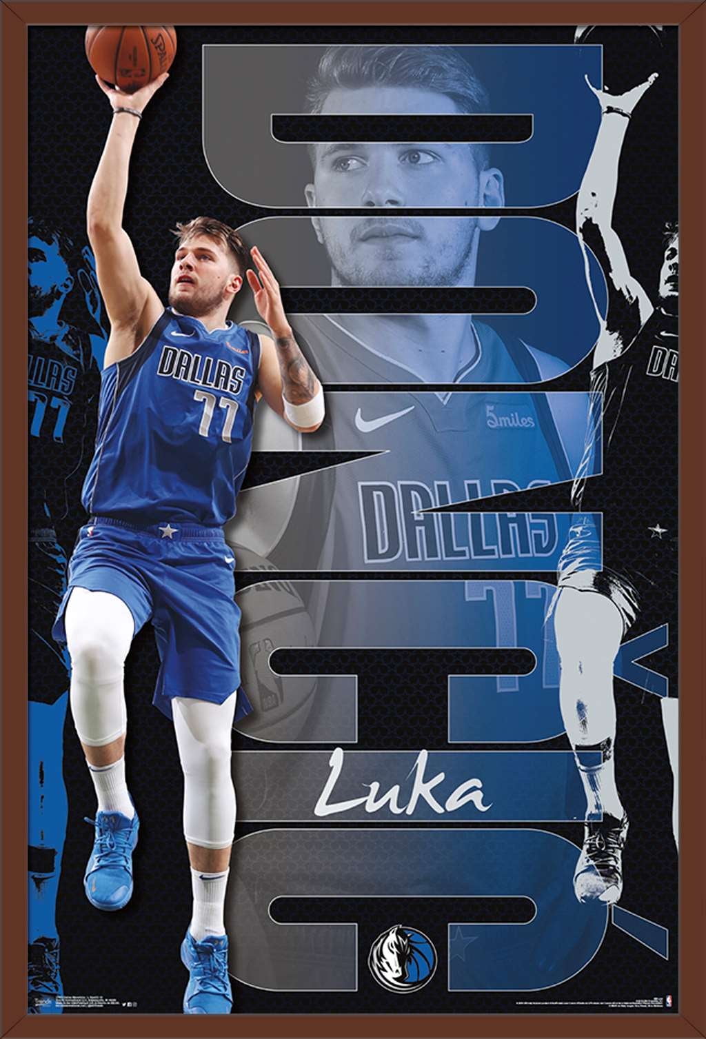 NBA Dallas Mavericks - Luka Doncic 19 Wall Poster, 22.375" x 34", Framed