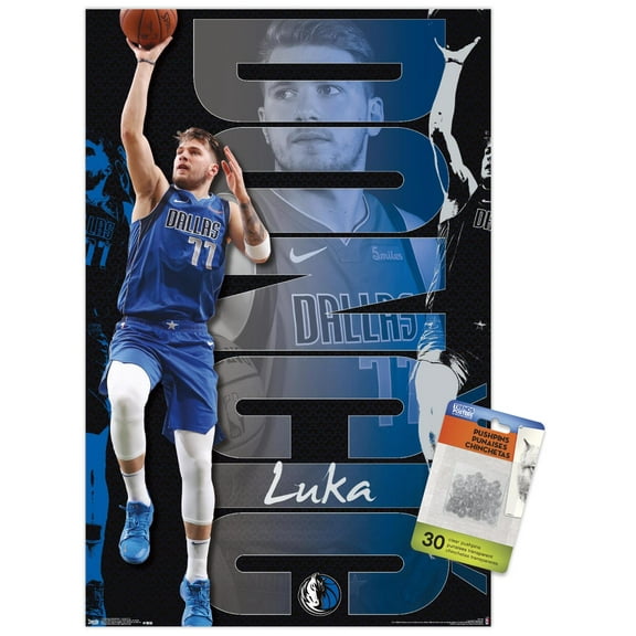 NBA Dallas Mavericks - Luka Doncic 19 Wall Poster with Push Pins, 14.725" x 22.375"