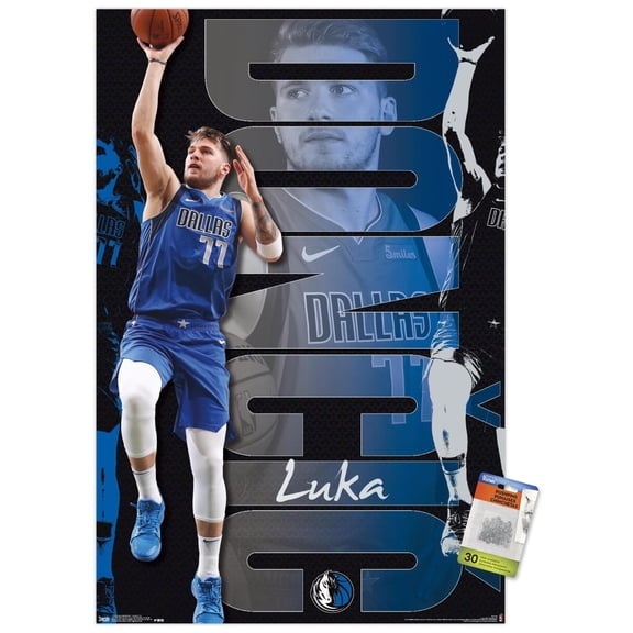 NBA Dallas Mavericks - Luka Doncic 19 Wall Poster with Push Pins, 22.375" x 34"