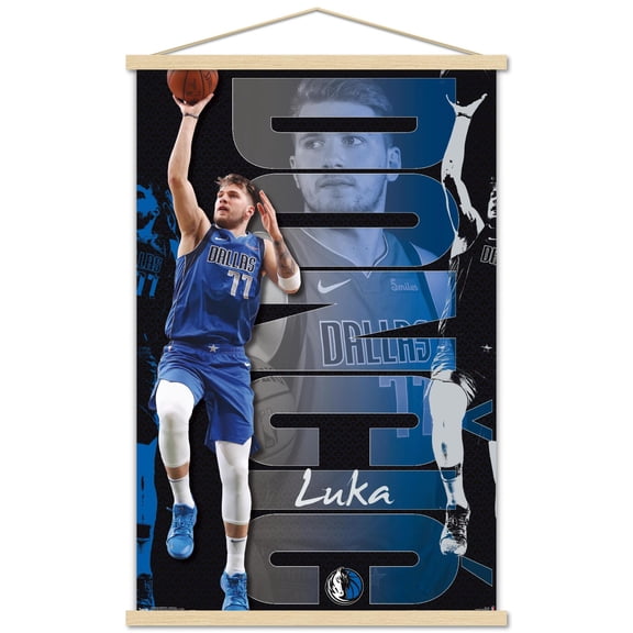 NBA Dallas Mavericks - Luka Doncic 19 Wall Poster with Wooden Magnetic Frame, 22.375" x 34"