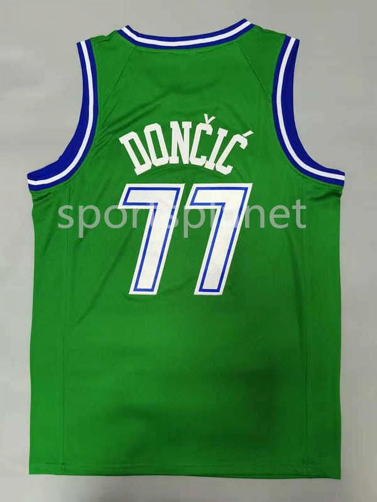 Men's Dallas Mavericks #77 Luka Doncic Green City Edition Stitched  Basketball Jersey