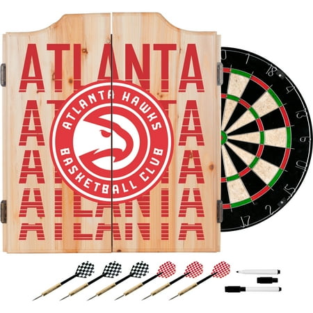 Atlanta Hawks NBA City Dart Cabinet Set with Darts and Board - Red, White