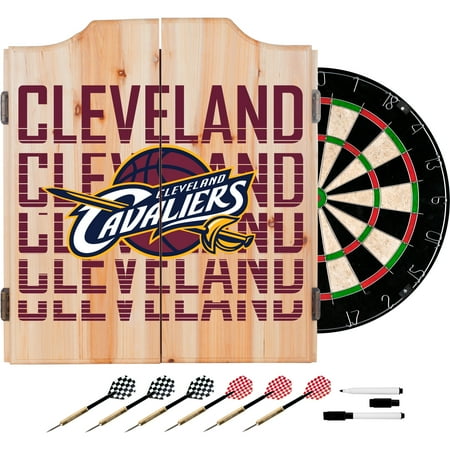 Cleveland Cavaliers NBA City Dart Cabinet Set with Darts and Board - Wine, Gold