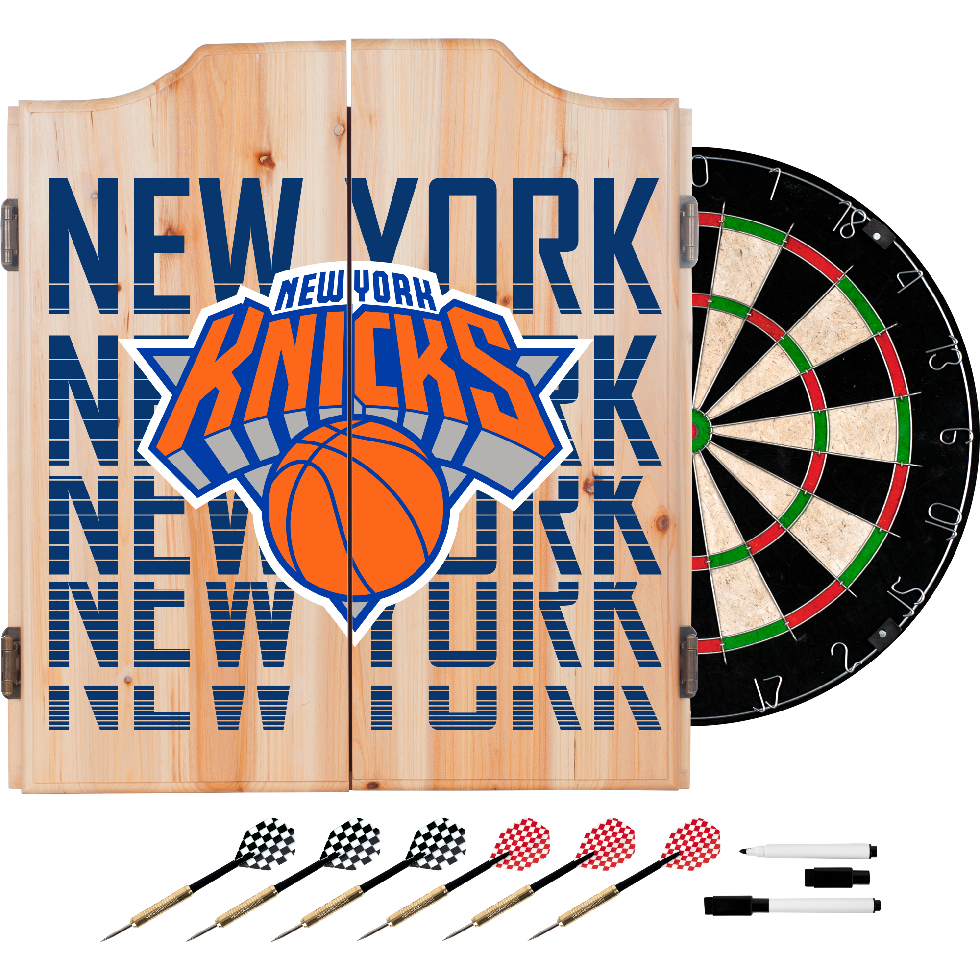 NBA Dart Cabinet Set with Darts and Board - City - New York Knicks - image 1 of 2