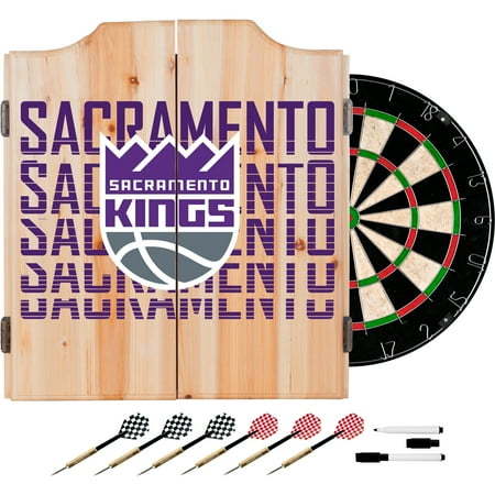 Sacramento Kings NBA City Dart Cabinet Set with Darts and Board - Purple, Slate Gray