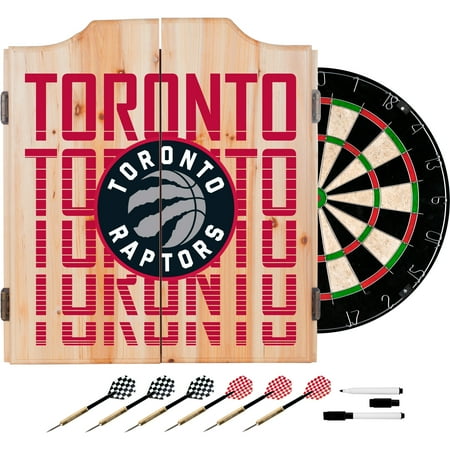 Toronto Raptors NBA City Dart Cabinet Set with Darts and Board - Red, Black, Silver, White