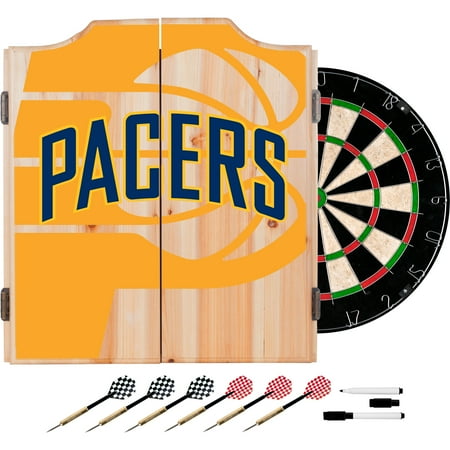 Indiana Pacers NBA  Dart Cabinet Set with Darts and Board - Gold, Black