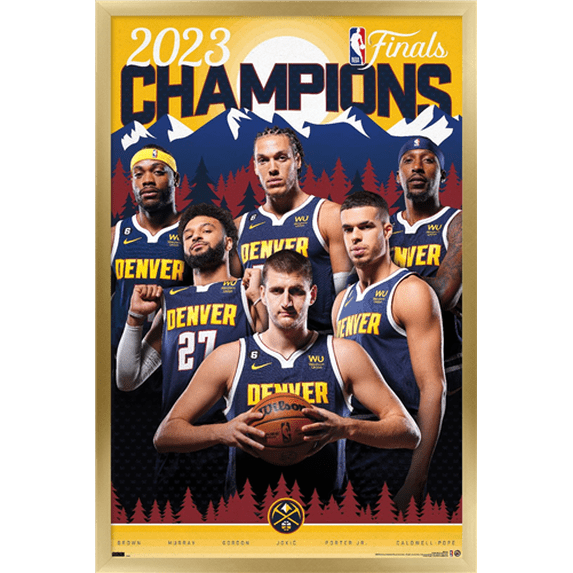 NBA Denver Nuggets - 2023 NBA Finals Champions Wall Poster, 14.725" x 22.375" Framed