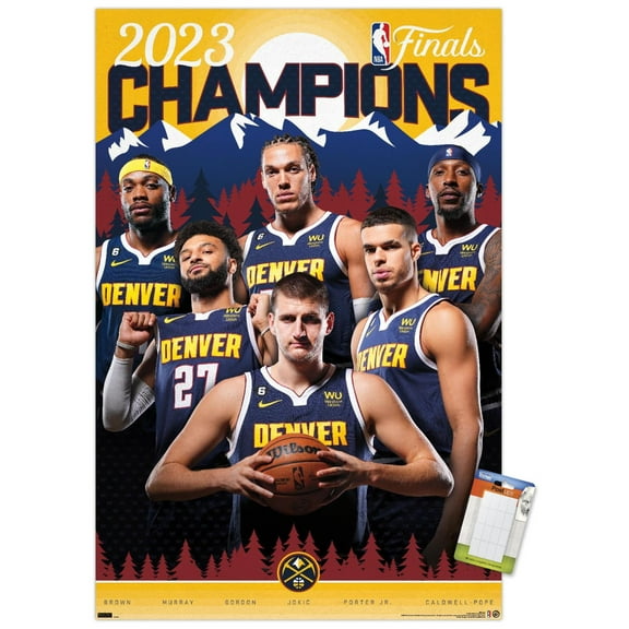 NBA Denver Nuggets - 2023 NBA Finals Champions Wall Poster, 14.725" x 22.375"