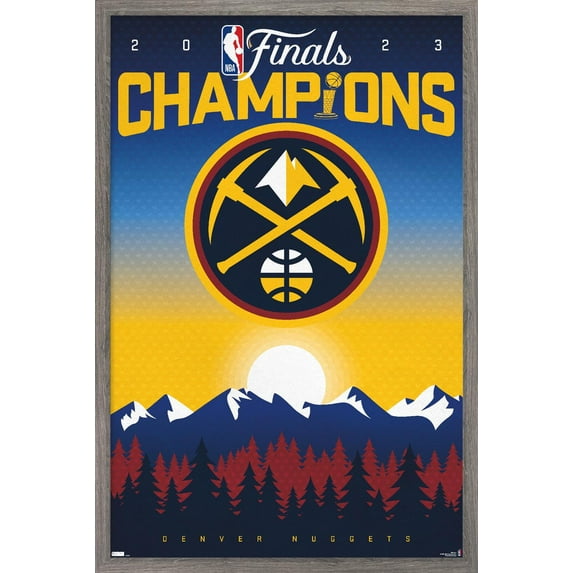 NBA Denver Nuggets - 2023 NBA Finals Team Logo Wall Poster, 14.725" x 22.375" Framed