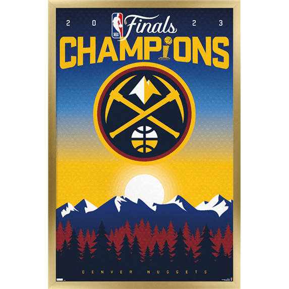 NBA Denver Nuggets - 2023 NBA Finals Team Logo Wall Poster, 22.375" x 34" Framed