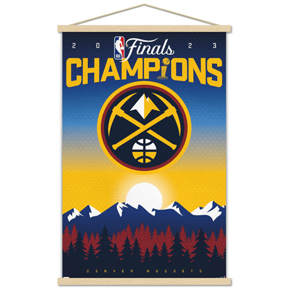 NBA Denver Nuggets - 2023 NBA Finals Team Logo Wall Poster with Magnetic Frame, 22.375" x 34"