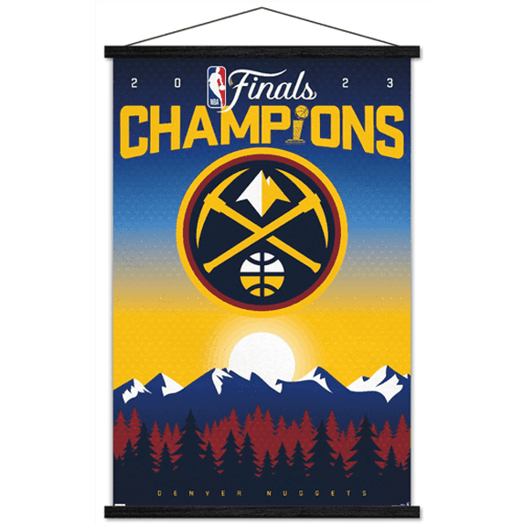 NBA Denver Nuggets - 2023 NBA Finals Team Logo Wall Poster with Magnetic Frame, 22.375" x 34"
