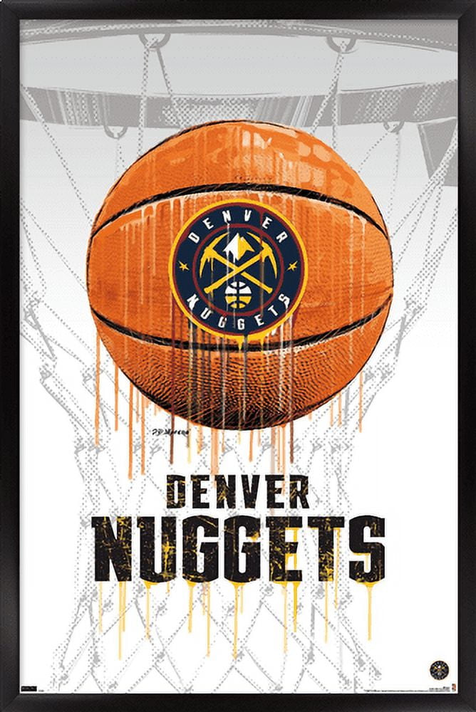 NBA Denver Nuggets - Drip Basketball 21 Wall Poster, 14.725" x 22.375", Framed