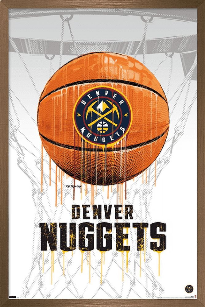 NBA Denver Nuggets - Drip Basketball 21 Wall Poster, 22.375" x 34", Framed
