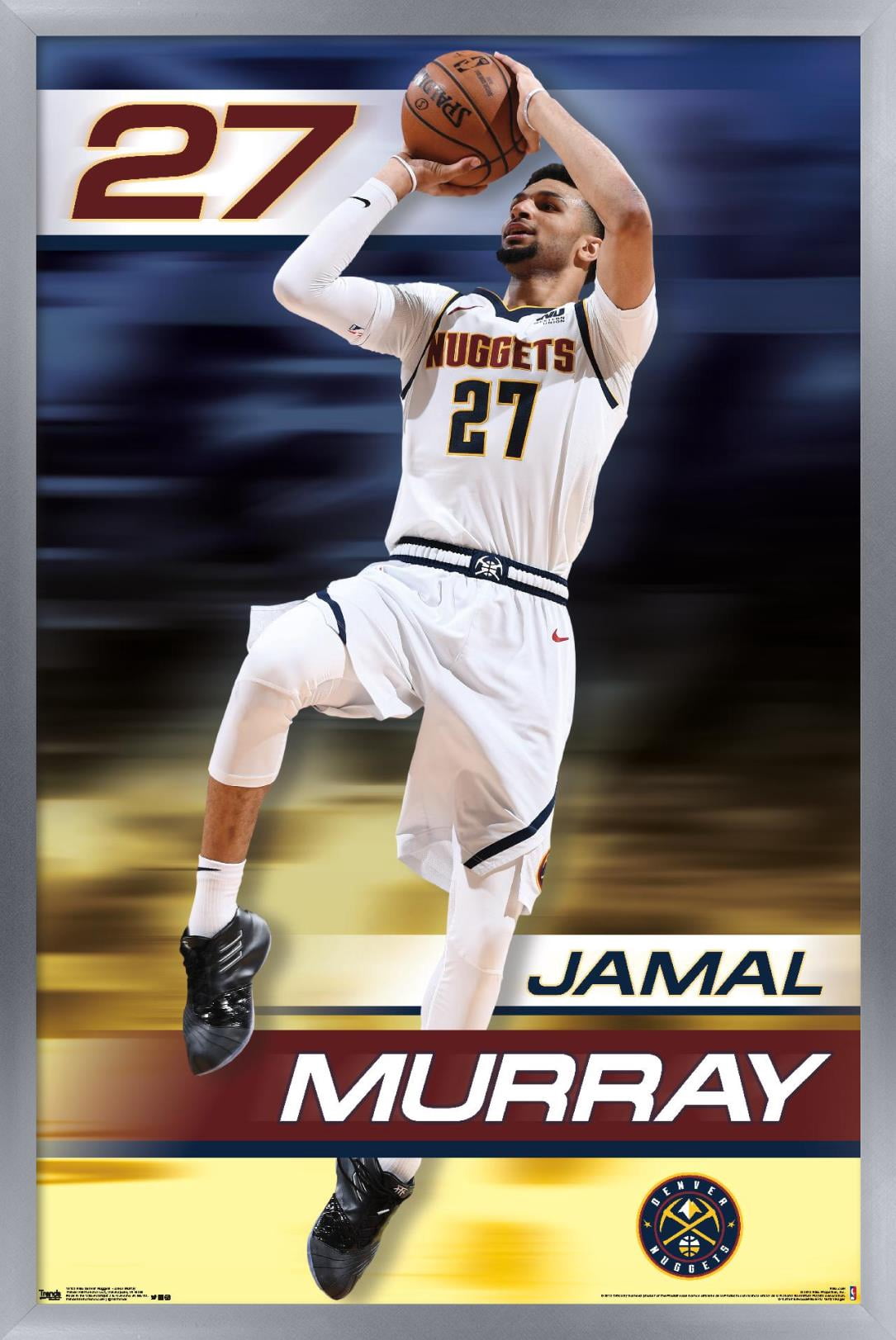 NBA Denver Nuggets - Jamal Murray 19 Wall Poster, 14.725" x 22.375" Framed