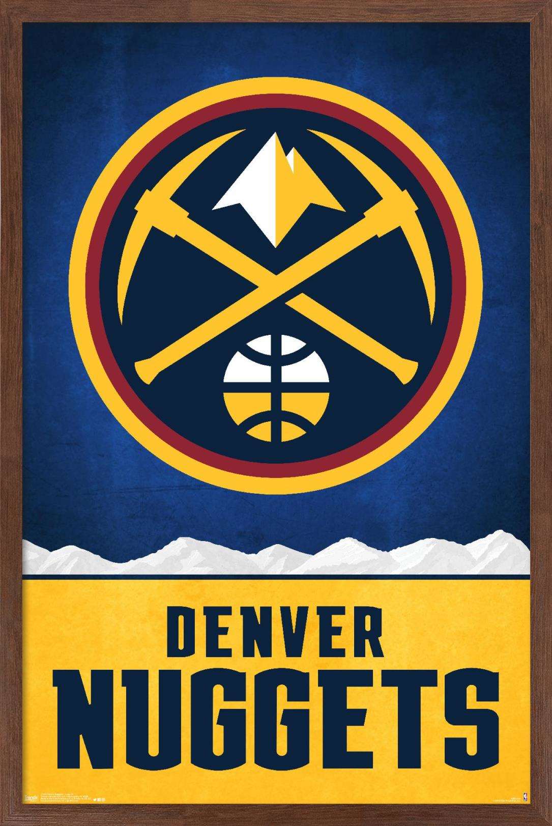 NBA Denver Nuggets - Logo 18 Wall Poster, 14.725" x 22.375", Framed