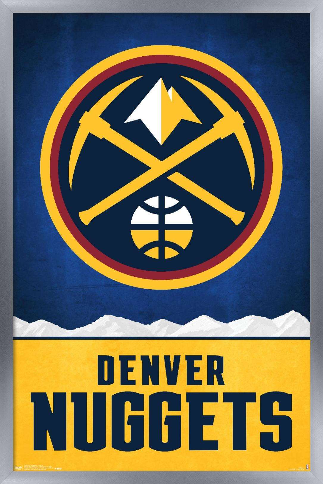 NBA Denver Nuggets - Logo 18 Wall Poster, 14.725" x 22.375", Framed
