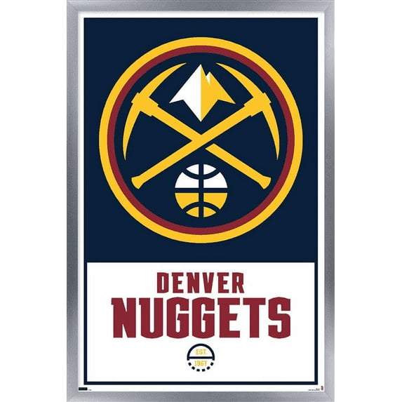 NBA Denver Nuggets - Logo 21 Wall Poster, 14.725" x 22.375", Framed