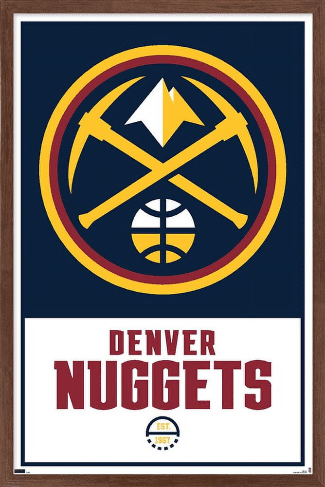 NBA Denver Nuggets - Logo 21 Wall Poster, 22.375" x 34", Framed